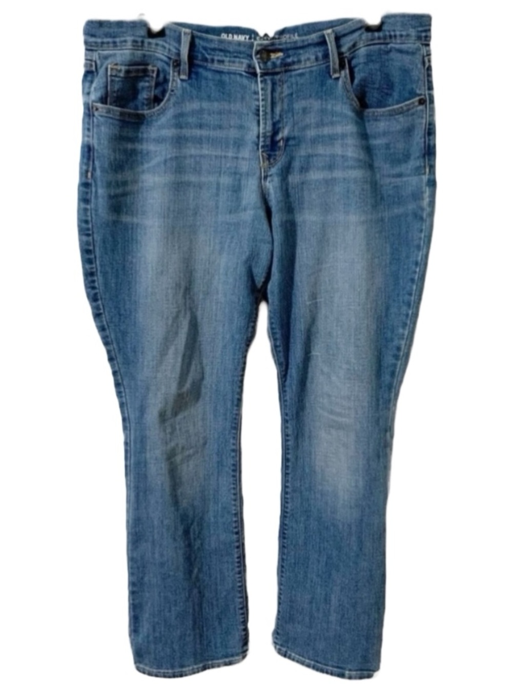 Old Navy Short Curvy Profile Mid Rise Medium Wash Denim Jeans Five Pocket Design